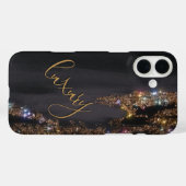 Modernes Black Gold Mit Monogramm Case - Mate iPho (Rückseite (Horizontal))