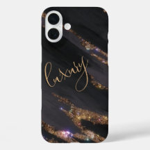 Modernes Black Gold Mit Monogramm Case - Mate iPho