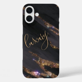 Modernes Black Gold Mit Monogramm Case - Mate iPho
