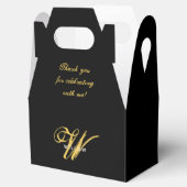 Modernes Black & Gold Monogram Vintag Vielen Dank Geschenkschachtel (Geöffnet)