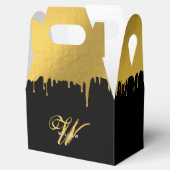 Modernes Black & Gold Monogramm Vintag Geschenkschachtel (Geöffnet)
