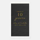 Modernes Black Gold Party zum 10. Hochzeitstag Serviette (Vorderseite)