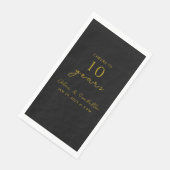 Modernes Black Gold Party zum 10. Hochzeitstag Serviette (Ecke)