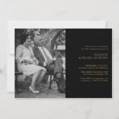 Modernes Black & Gold: Personalisiert 50 Jahre alt Einladung (Rückseite)