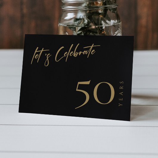 Modernes Black & Gold: Personalisiert 50 Jahre alt Einladung