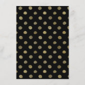 Modernes Black & Gold Polka Dots Wedding Menu Menükarte (Rückseite)