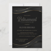 Modernes Black Gold Rentirement Celebration Einladung (Vorderseite)