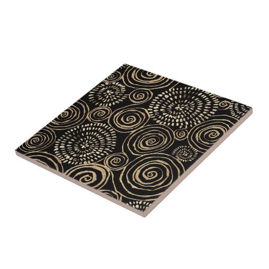 Modernes Black Gold Silver Fliese (Seite)