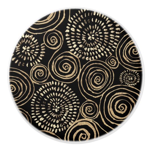 Modernes Black Gold Silver Keramikknauf (Vorderseite)