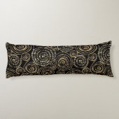 Modernes Black Gold Silver Seitenschläferkissen (Rückseite)