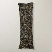 Modernes Black Gold Silver Seitenschläferkissen (Vorderseite Vertikal)