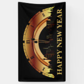 Modernes Black & Gold Silvester Party Banner (Vertikal)