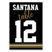 Modernes Black Gold Sporty Wedding - benutzerdefin Tischnummer (Rückseite)