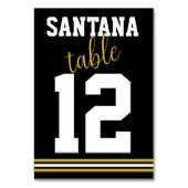 Modernes Black Gold Sporty Wedding - benutzerdefin Tischnummer (Vorderseite)