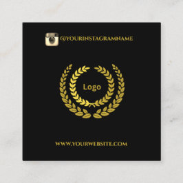 Modernes Black Gold Stilvolles Elegant Quadratische Visitenkarte