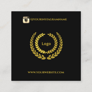 Modernes Black Gold Stilvolles Elegant Quadratische Visitenkarte