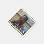 Modernes Black & Gold Streifen Graduate Party Napk Serviette (Ecke)