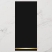 Modernes Black Gold Wedding Menü Menükarte (Rückseite)