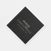 Modernes Black & Gold Weihnachts-Party Serviette (Ecke)