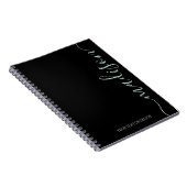 Modernes Black Green Name Monogram ErstNotebook Notizblock (Rechte Seite)