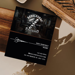 Modernes Black Hair Stylist Barbershop Visitenkarte