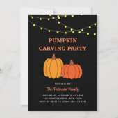 Modernes Black Halloween Pumpkin Carving Party Einladung (Vorderseite)