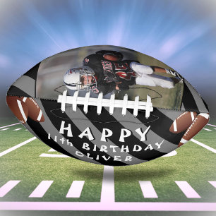 Modernes Black Happy Birthday Kids Foto Football