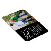 Modernes Black Hearts Wedding Foto Save the Date Magnet (Rechte Seite)