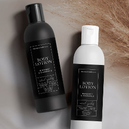 Modernes Black Lotion 8 OZ Kosmetisches Flaschenla Schaumweinetikett