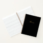 Modernes Black & Luxury Gold Script Monogram Notizblock (Innenseite)