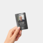 Modernes Black Metal Mitarbeiter Foto ID Ausweis (Handheld)