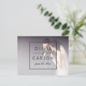 Modernes Black Monogram Wedding Foto Vielen Dank Postkarte (Stehend Vorderseite)