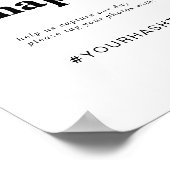 Modernes Black Oh Snap Hochzeitshashtag-Zeichen Poster (Ecke)