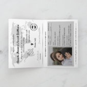 Modernes Black Passport-Foto - Einladung zur Hochz (Innenseite)