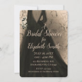 Modernes Black & Peach Glow Glam Bridge Brautparty Einladung (Vorderseite)