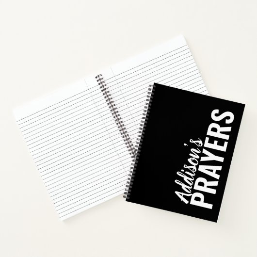 Modernes Black Personalisiert Prayer Journal Noteb Notizblock (Innenseite)