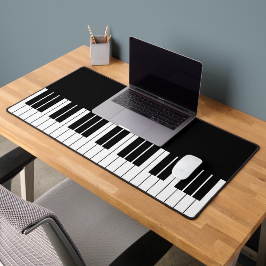Modernes Black Piano Keyboard Personalisiert Schreibtischunterlage (Büro 2)