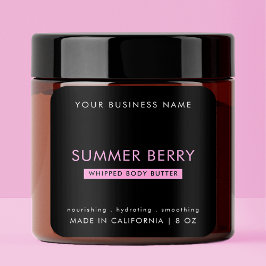 Modernes Black & Pink Elegantes Skincare Jar-Produ Quadratischer Aufkleber