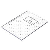 Modernes Black Polka Dots Muster Personalisiert Notizblock (Linke Seite)