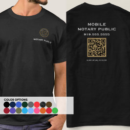 Modernes Black QR Code Notar Business Marketing T-Shirt