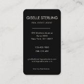 Modernes Black Real Anwesen Agent Foto Visitenkarte (Rückseite)