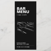 Modernes Black Restaurant Bar Menu | Preisliste Menükarte (Vorderseite)