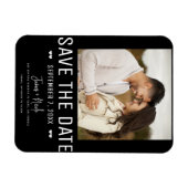 Modernes Black Save the Date Wedding Foto Magnet (Horizontal)