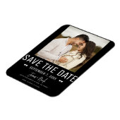 Modernes Black Save the Date Wedding Foto Magnet (Linke Seite)