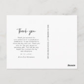 Modernes Black Script Abschluss Foto Vielen Dank Postkarte (Rückseite)