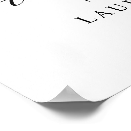 Modernes Black Script-Foto Hochzeitszeichen Poster (Ecke)