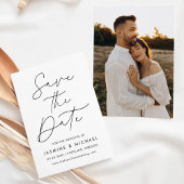 Modernes Black Script-Foto Save The Date