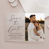 Modernes Black Script-Foto Save the Date Acryleinladungen