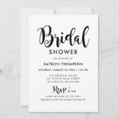 Modernes Black Script-Hochzeitsskripte-Brautparty Einladung (Vorderseite)