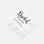 Modernes Black Script-Hochzeitsskripte-Brautparty Serviette (Ecke)